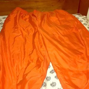Orange Auburn windbreaker sweat pants.